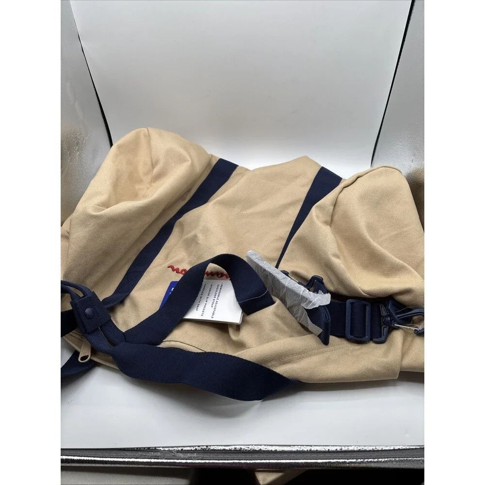 Champion 24" Canvas Duffel Bag Tan Blue Shoulder Strap Sports Gym Travel Men NWT - Picture 12 of 12